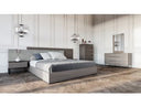Enzo Italian Modern Grey Oak & Fabric Bedroom Set
