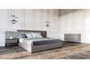 Enzo Italian Modern Grey Oak & Fabric 4-Piece Bedroom Set