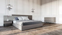 Enzo Italian Modern Grey Oak & Fabric 4-Piece Bedroom Set