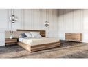 Matteo Italian Modern Walnut & Fabric 4-Piece Bedroom Set