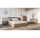 Matteo Italian Modern Walnut & Fabric 4-Piece Bedroom Set