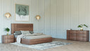 asus - italian modern walnut 4-piece bedroom set