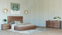 Asus - Italian Modern Walnut 4-Piece Bedroom Set