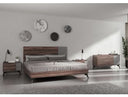 Palermo - Italian Modern Faux Concrete & Noce Bodrum 4-Piece Bedroom Set