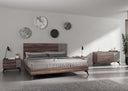 Palermo - Italian Modern Faux Concrete & Noce Bodrum 4-Piece Bedroom Set