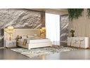 Aspen - Modern Beige + White + Gold 4-Piece Bedroom Set