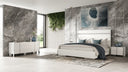 Cartier - Modern White Vegan Leather + Stainless Steel 4-Piece Bedroom Set
