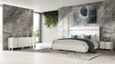 Cartier - Modern White Vegan Leather + Stainless Steel 4-Piece Bedroom Set