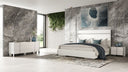 Cartier - Modern White Vegan Leather + Stainless Steel 4-Piece Bedroom Set