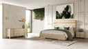 Cartier - Modern Beige Velvet + Brushed Brass 4-Piece Bedroom Set