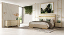 Cartier - Modern Beige Velvet + Brushed Brass 4-Piece Bedroom Set