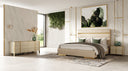 Cartier - Modern Beige Velvet + Brushed Brass 4-Piece Bedroom Set