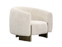 Thrive - Modern Beige Fabric + Antique Brass Accent Chair
