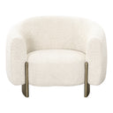 Thrive - Modern Beige Fabric + Antique Brass Accent Chair