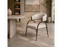 Hudson - Modern Off-White Fabric + Bronze Dining Chair