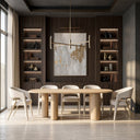 Elson - Modern Off-White Fabric + Antique Brass Dining Chair