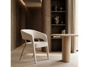 Elson - Modern Off-White Fabric + Antique Brass Dining Chair