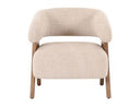 Brock - Mid-Century Modern Beige Fabric + Ash Accent Chair