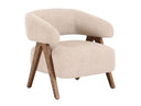 Brock - Mid-Century Modern Beige Fabric + Ash Accent Chair