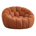 Yolonda - Modern Curved Orange Fabric Sofa Set