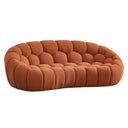 Yolonda - Modern Curved Orange Fabric Sofa Set