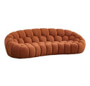 Yolonda - Modern Curved Orange Fabric Chair