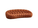 Yolonda - Modern Curved Orange Fabric Sofa Set
