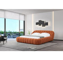 Yolonda - Modern Curved Orange Fabric Sofa