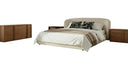 Lambert + Berlin - Modern Beige Fabric + Walnut 4-Piece Bedroom Set