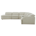 Ambler - Modern Off-White Fabric Sectional Sofa w/ 2 Power Recliners Left Facing Chaise