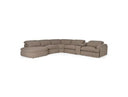 Ambler - Modern Brown Fabric Sectional Sofa w/ 2 Power Recliners Left Facing Chaise