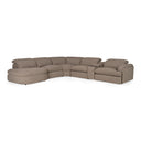 Ambler - Modern Brown Fabric Sectional Sofa w/ 2 Power Recliners Left Facing Chaise