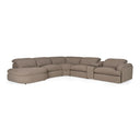 Ambler - Modern Brown Fabric Sectional Sofa w/ 2 Power Recliners Left Facing Chaise