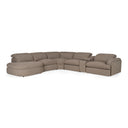 Ambler - Modern Brown Fabric Sectional Sofa w/ 2 Power Recliners Left Facing Chaise