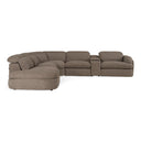 Ambler - Modern Brown Fabric Sectional Sofa w/ 2 Power Recliners Left Facing Chaise