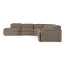 Ambler - Modern Brown Fabric Sectional Sofa w/ 2 Power Recliners Left Facing Chaise