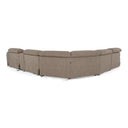 Ambler - Modern Brown Fabric Sectional Sofa w/ 2 Power Recliners Left Facing Chaise