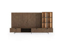 Raskin - Contemporary Walnut Entertainment Center w/ LED Lighting