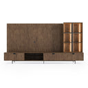 Raskin - Contemporary Walnut Entertainment Center w/ LED Lighting