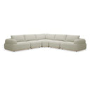 Evans - Contemporary Off-White Fabric Ottoman