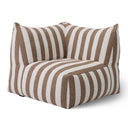 Lanuza - Outdoor Brown + White Stripe Fabric Modular Corner Sofa Seat