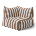 Lanuza - Outdoor Brown + White Stripe Fabric Modular Corner Sofa Seat