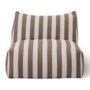 Lanuza - Outdoor Brown + White Stripe Fabric Armless Sofa Seat