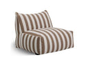 Lanuza - Outdoor Brown + White Stripe Fabric Armless Sofa Seat