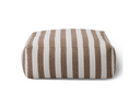 Lanuza - Outdoor Brown + White Stripe Fabric Ottoman