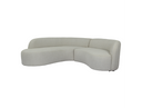 Lucena - Outdoor Oyster Olefin Fabric Curved Sectional Sofa