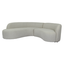 Lucena - Outdoor Oyster Olefin Fabric Curved Sectional Sofa