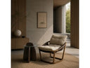 Newman - Modern Beige Fabric + Dark Brown Faux Leather + Ash Accent Chair