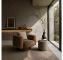 Kiran - Modern Beige + Brown Fabric Sofa