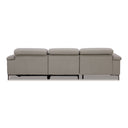 Meidas - Modern Light Grey Leather Sectional Sofa + 2 Recliners - Left Facing Chaise